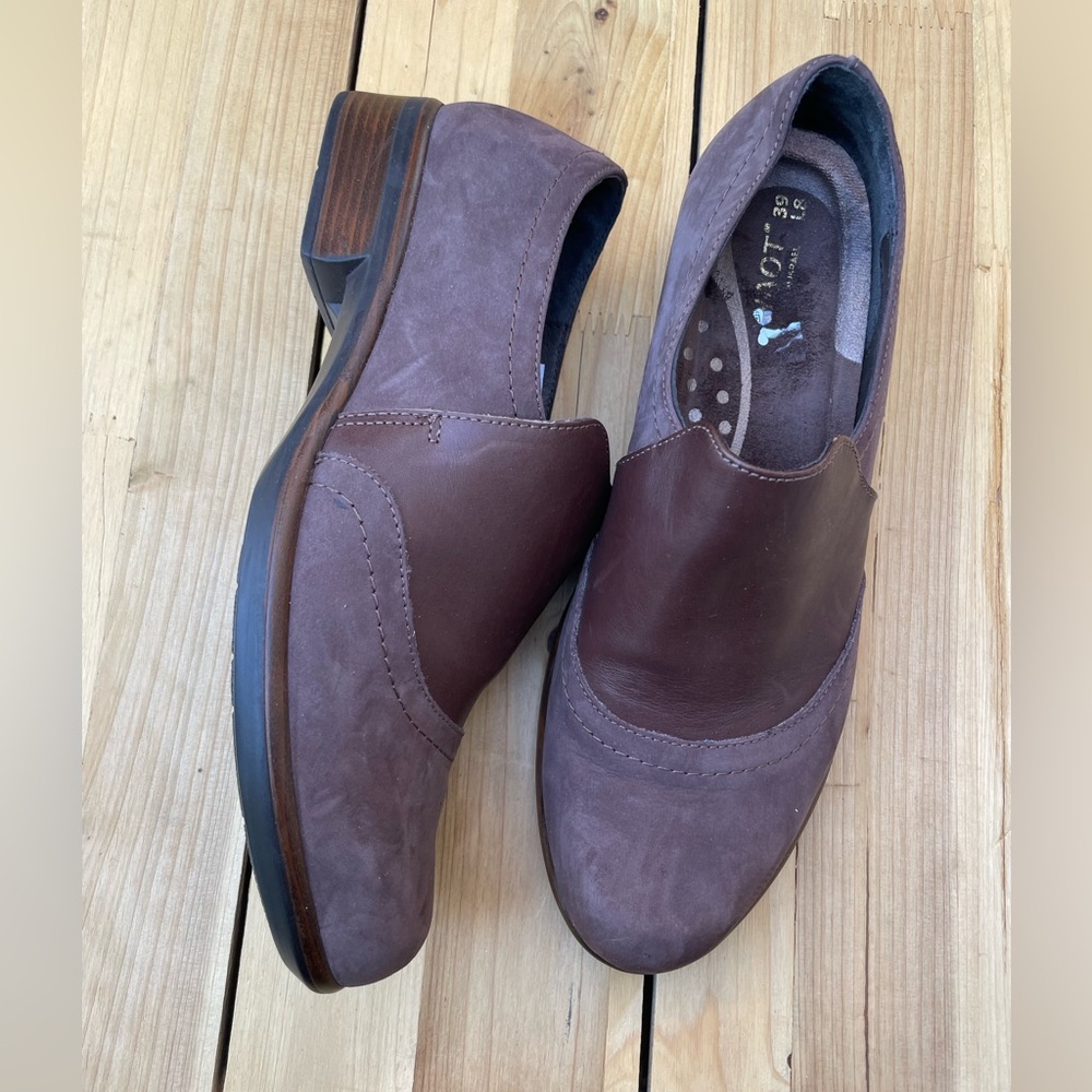 Naot Chocolate Brown Flats Sleek Suede Loafers